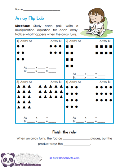 Turned Arrays Worksheet
