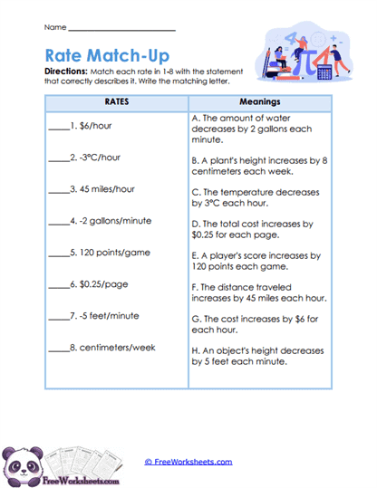 Meaning Match Worksheet