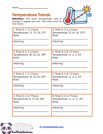 Temperature Paths Worksheet