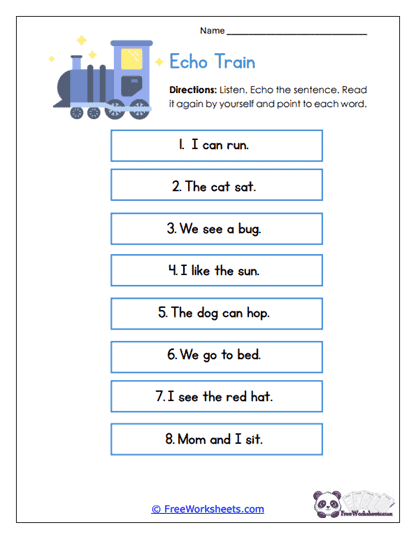 Echo Train Worksheet