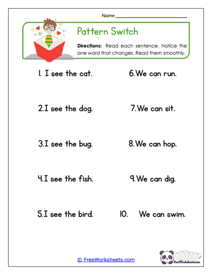 Pattern Switch Worksheet