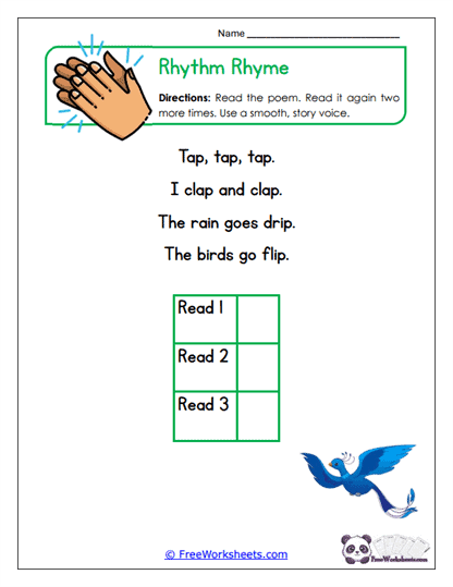 Rhythm Rhyme Worksheet