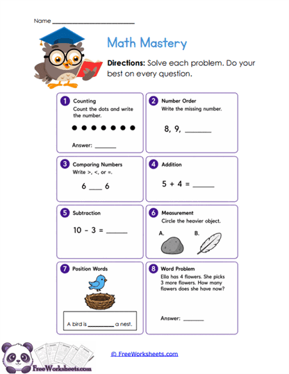 Owl Challenge Worksheet