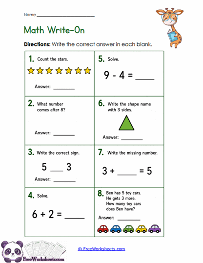 Math Writeup Worksheet