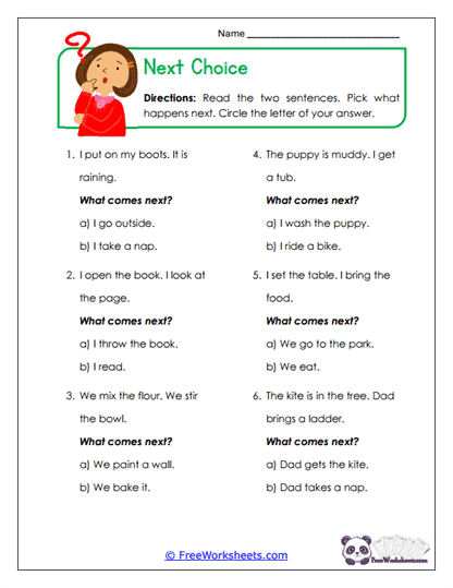 Next Choice Worksheet