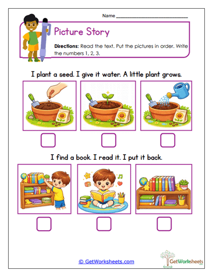 Picture Story Worksheet