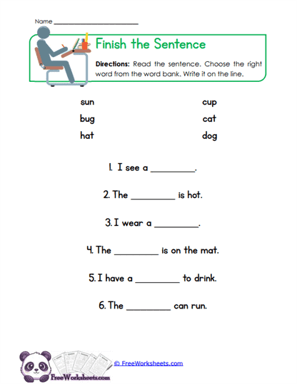 Sentence Choices Worksheet