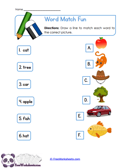 Picture Matching Worksheet