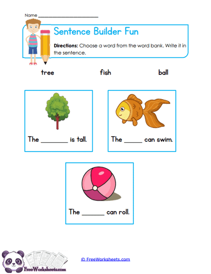 Sentence Builder Worksheet
