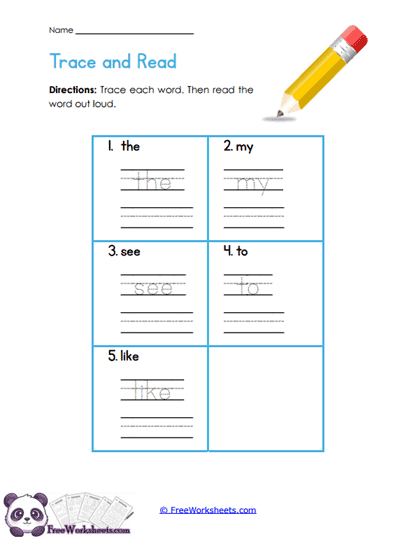 Word Tracing Worksheet