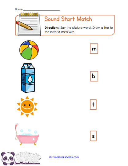 Starting Sounds Worksheet