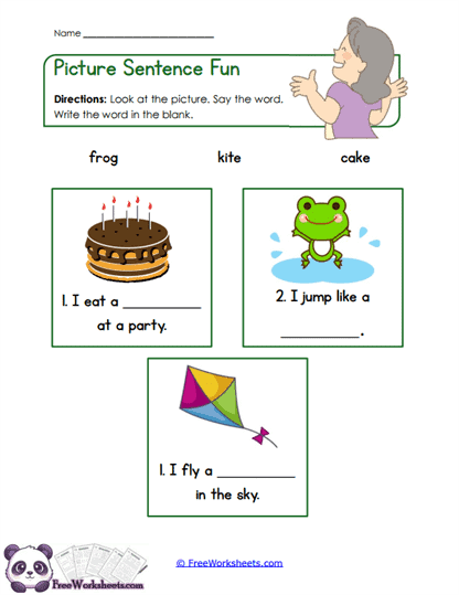 Picture Sentences Worksheet