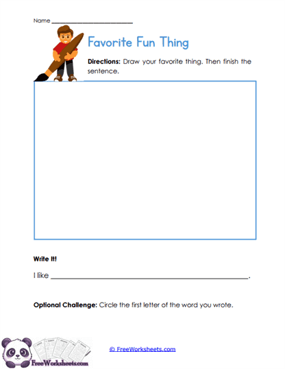 Favorite Things Worksheet