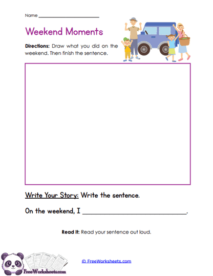 Weekend Writing Worksheet