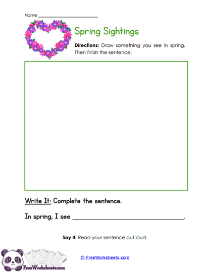 Spring Writing Worksheet
