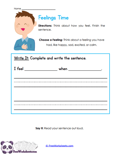 Feeling Words Worksheet