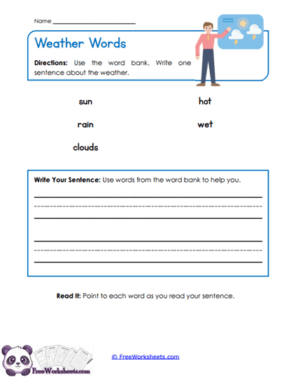 Weather Writing Worksheet