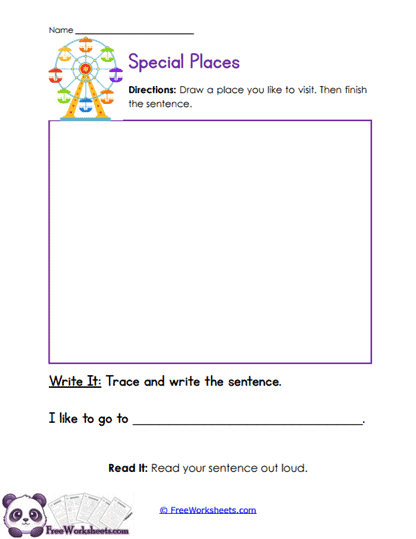 Favorite Place Worksheet