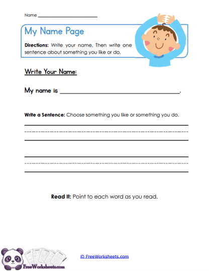 Name Writing Worksheet