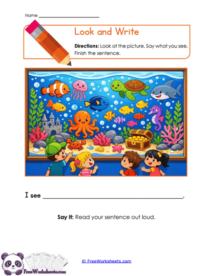 Ocean Writing Worksheet