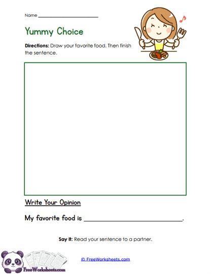 Food Favorite Worksheet