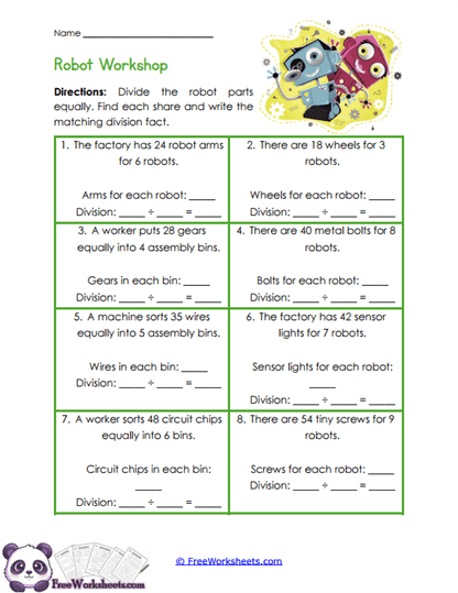 Robot Shares Worksheet