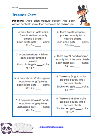 Treasure Shares Worksheet