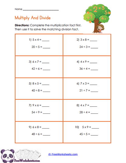 Fact Connection Worksheet