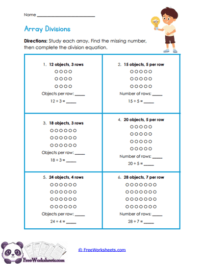 Array Quotients Worksheet