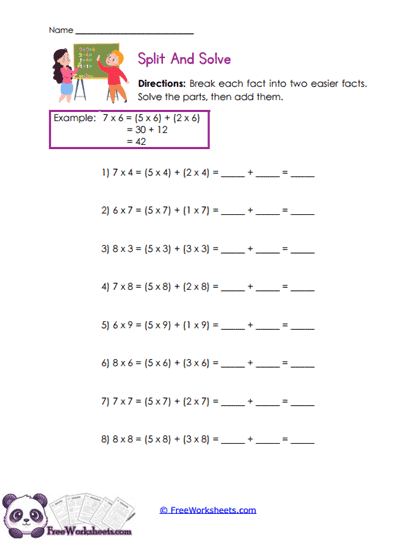 Product Breakdowns Worksheet