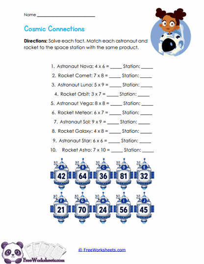 Space Product Links Worksheet