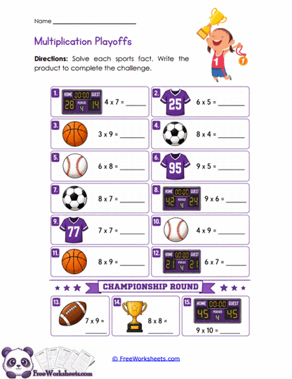 Learning Multiplication Facts 3rd Grade Worksheet Collection