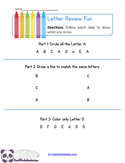 Letter Review Fun Worksheet