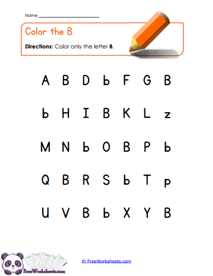 Color the B Worksheet