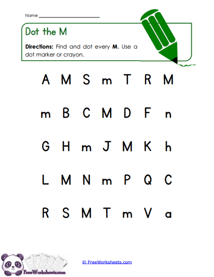 Dot the M Worksheet