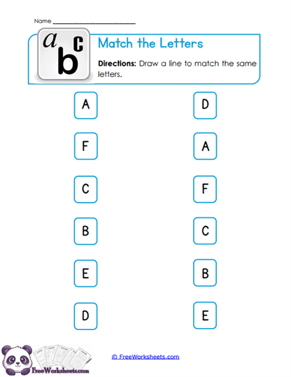 Match the Letters Worksheet