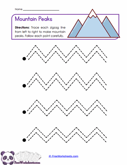 Mountain Zigzags Worksheet