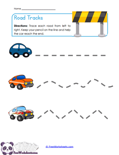 Road Tracing Worksheet