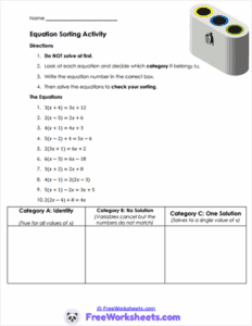 Linear Equations Worksheets - FreeWorksheets.Com
