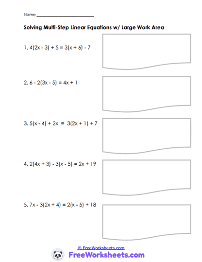 Equation Workspace Worksheet