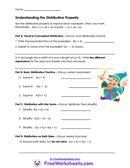 Distribution Basics Worksheet