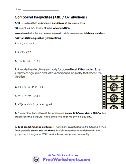 Compound Logic Worksheet