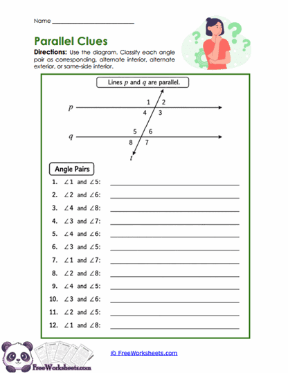 Parallel Clues Worksheet