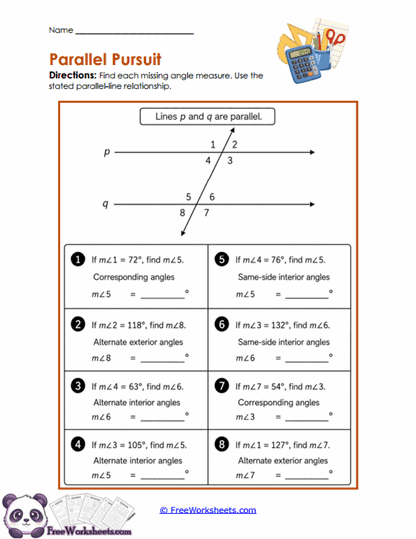 Lines And Angles 8th Grade Worksheet Collection