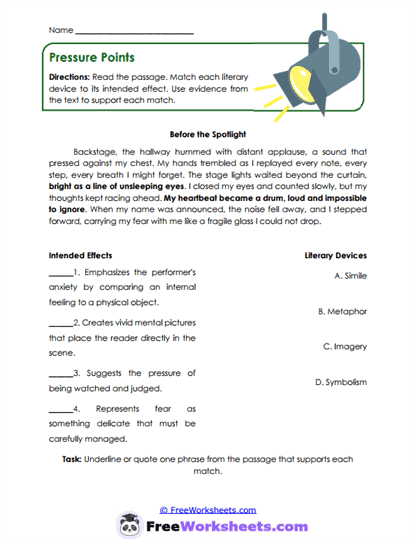 Shattered Reflections Worksheet