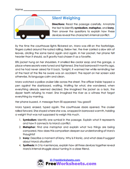 Grade 12 Literary Devices Worksheet Collection