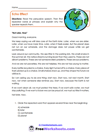 City Soundscape Worksheet