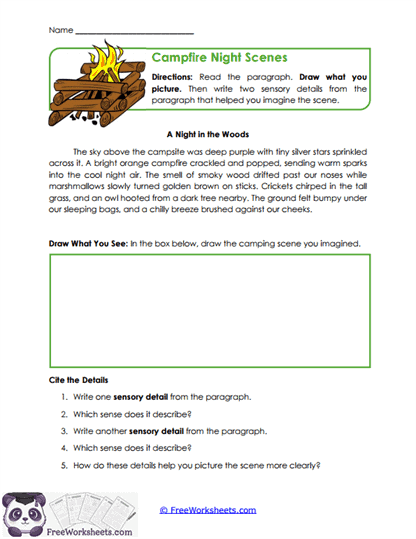Sensory Sketch Worksheet