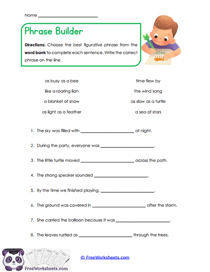 Phrase Builder Worksheet