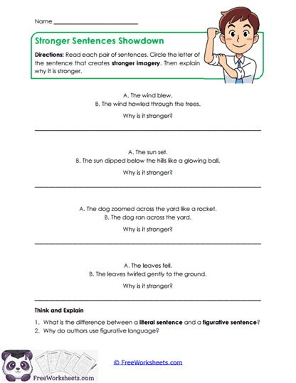 Imagery Challenge Worksheet